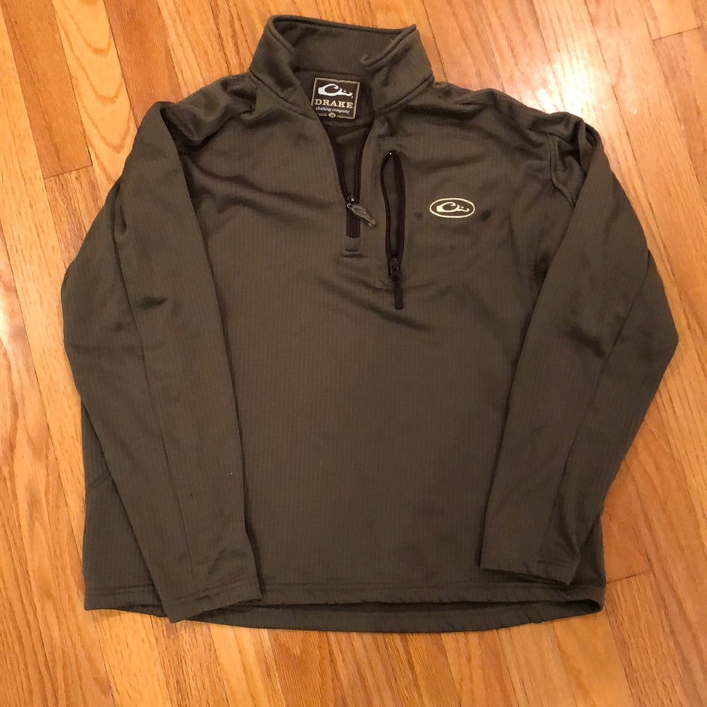 Drake 1/4 zip green pullover mens medium